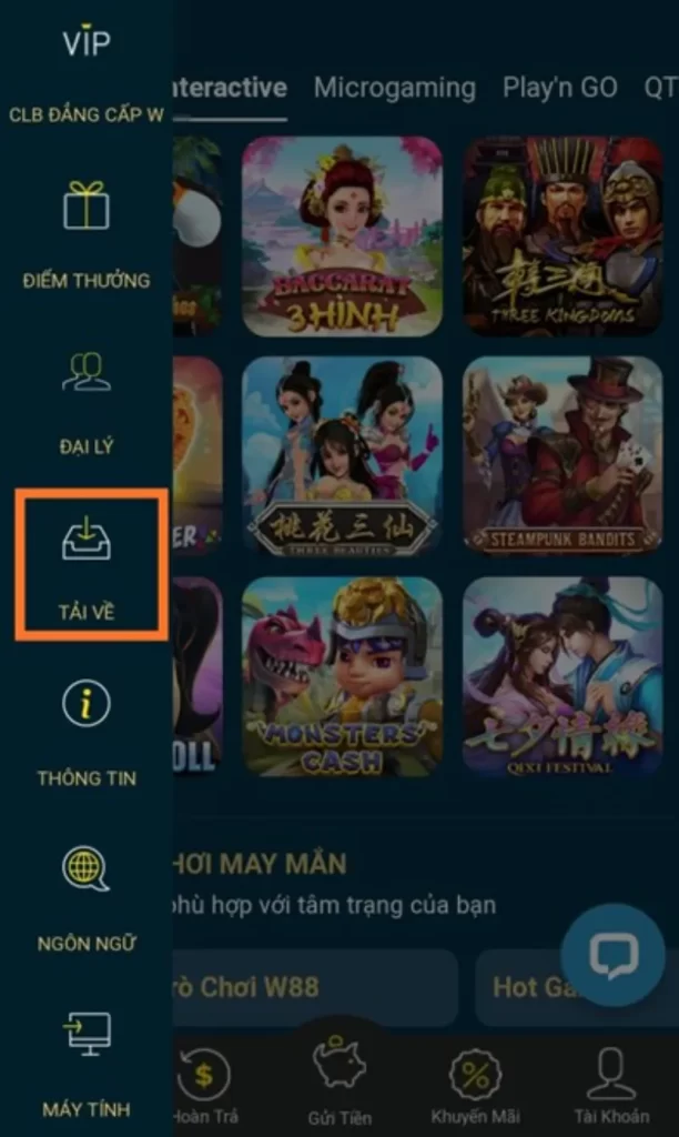 chọn tải về W88 app
