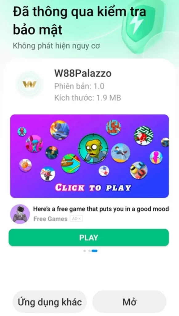 mở app W88