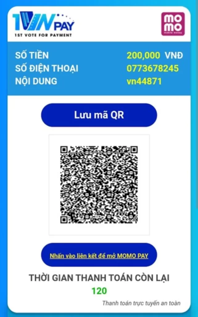 thanh toán Momo W88
