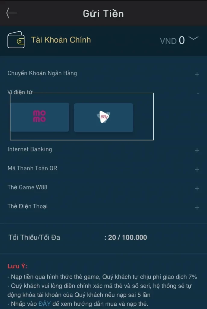 ví điện tử W88