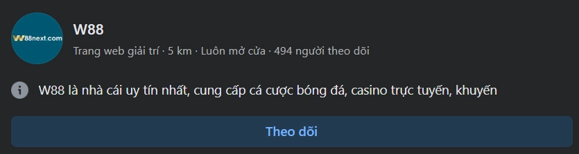 Tại các trang MXH của W88