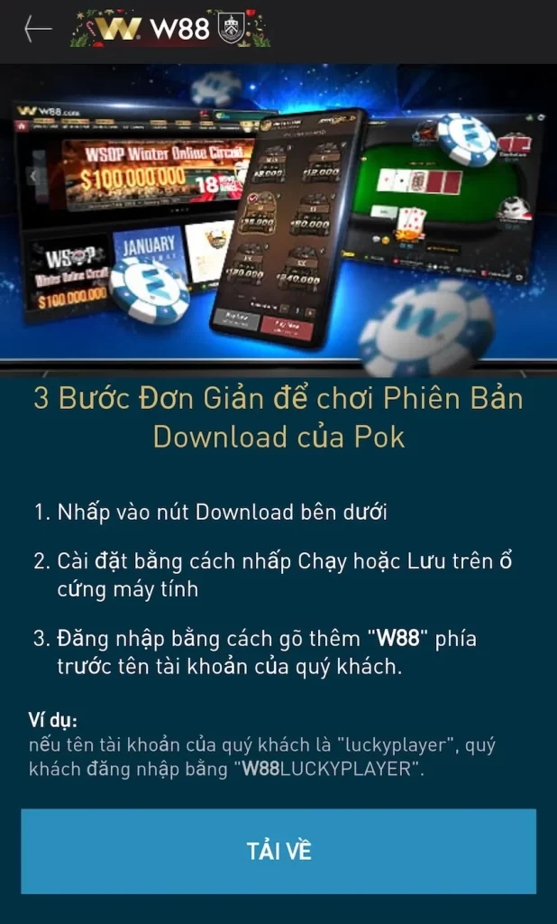 Hướng Dẫn Tải W88 Poker Mobile Cực Kỳ Đơn Giản