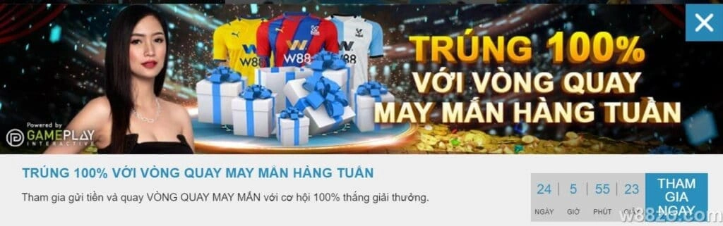Khuyến Mãi Vòng Quay May Mắn W88